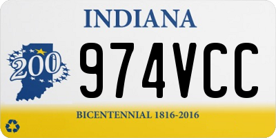 IN license plate 974VCC