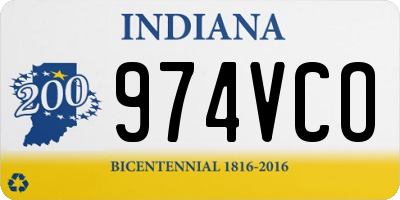 IN license plate 974VCO