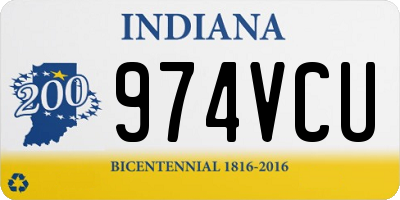 IN license plate 974VCU