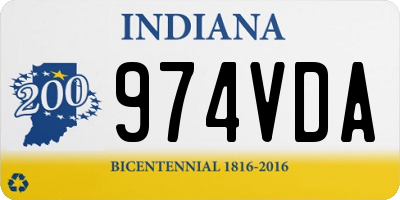 IN license plate 974VDA