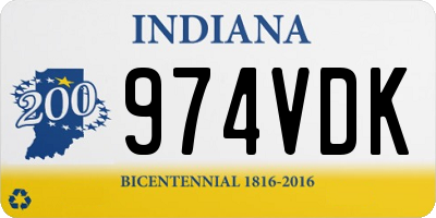 IN license plate 974VDK
