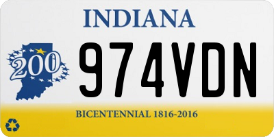 IN license plate 974VDN