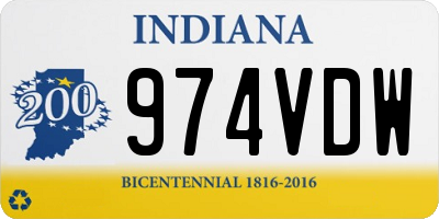 IN license plate 974VDW