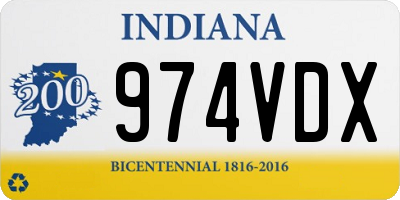 IN license plate 974VDX