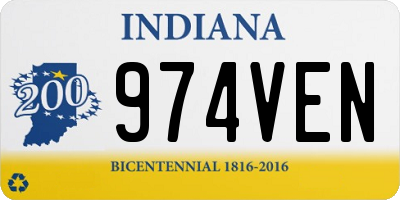 IN license plate 974VEN