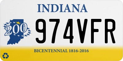 IN license plate 974VFR