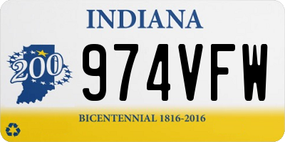 IN license plate 974VFW