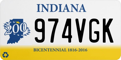 IN license plate 974VGK