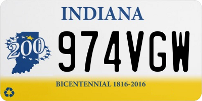 IN license plate 974VGW