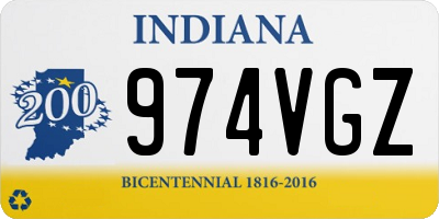 IN license plate 974VGZ