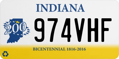 IN license plate 974VHF