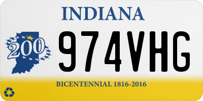 IN license plate 974VHG