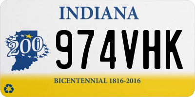 IN license plate 974VHK