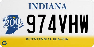 IN license plate 974VHW