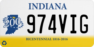 IN license plate 974VIG
