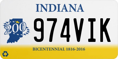 IN license plate 974VIK
