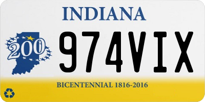 IN license plate 974VIX