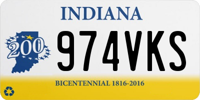 IN license plate 974VKS