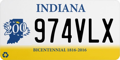 IN license plate 974VLX