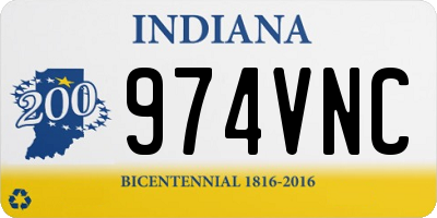 IN license plate 974VNC