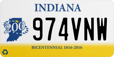 IN license plate 974VNW