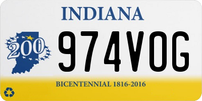 IN license plate 974VOG