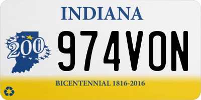 IN license plate 974VON