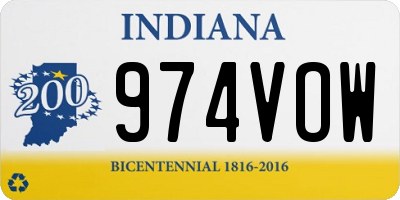 IN license plate 974VOW