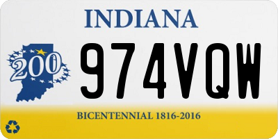 IN license plate 974VQW