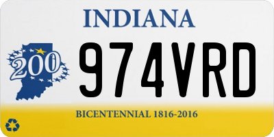 IN license plate 974VRD