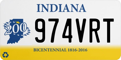 IN license plate 974VRT