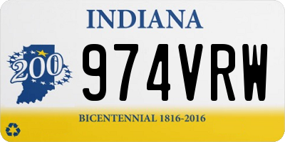 IN license plate 974VRW