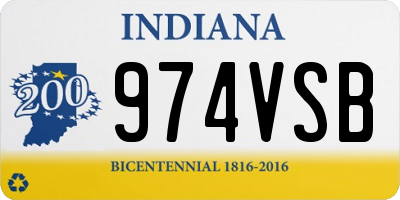 IN license plate 974VSB