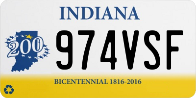 IN license plate 974VSF