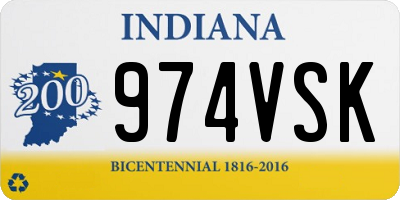 IN license plate 974VSK