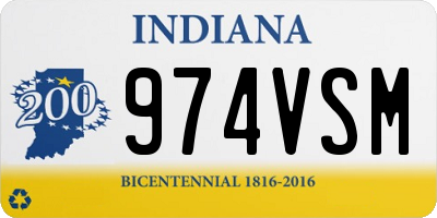 IN license plate 974VSM