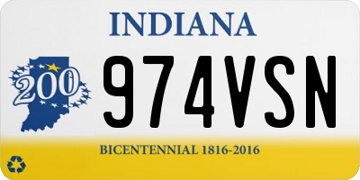 IN license plate 974VSN