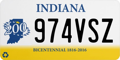 IN license plate 974VSZ