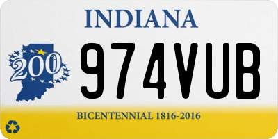 IN license plate 974VUB