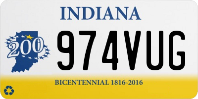 IN license plate 974VUG