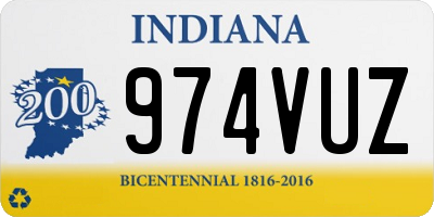 IN license plate 974VUZ