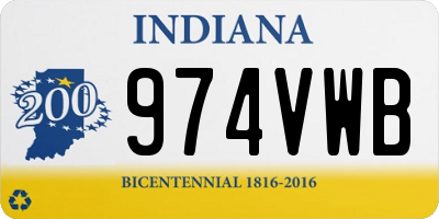IN license plate 974VWB