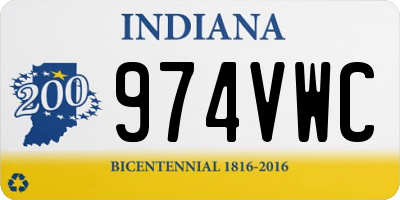 IN license plate 974VWC