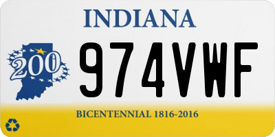 IN license plate 974VWF