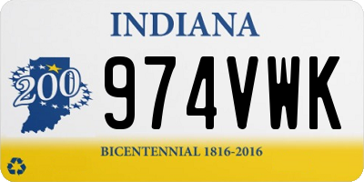 IN license plate 974VWK