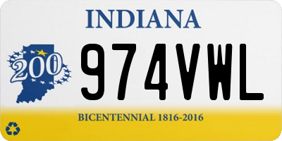 IN license plate 974VWL
