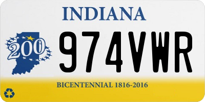 IN license plate 974VWR