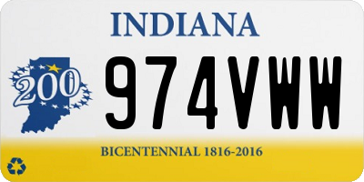 IN license plate 974VWW