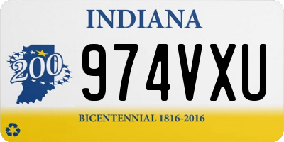 IN license plate 974VXU