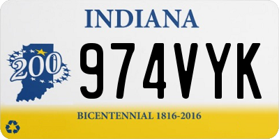 IN license plate 974VYK